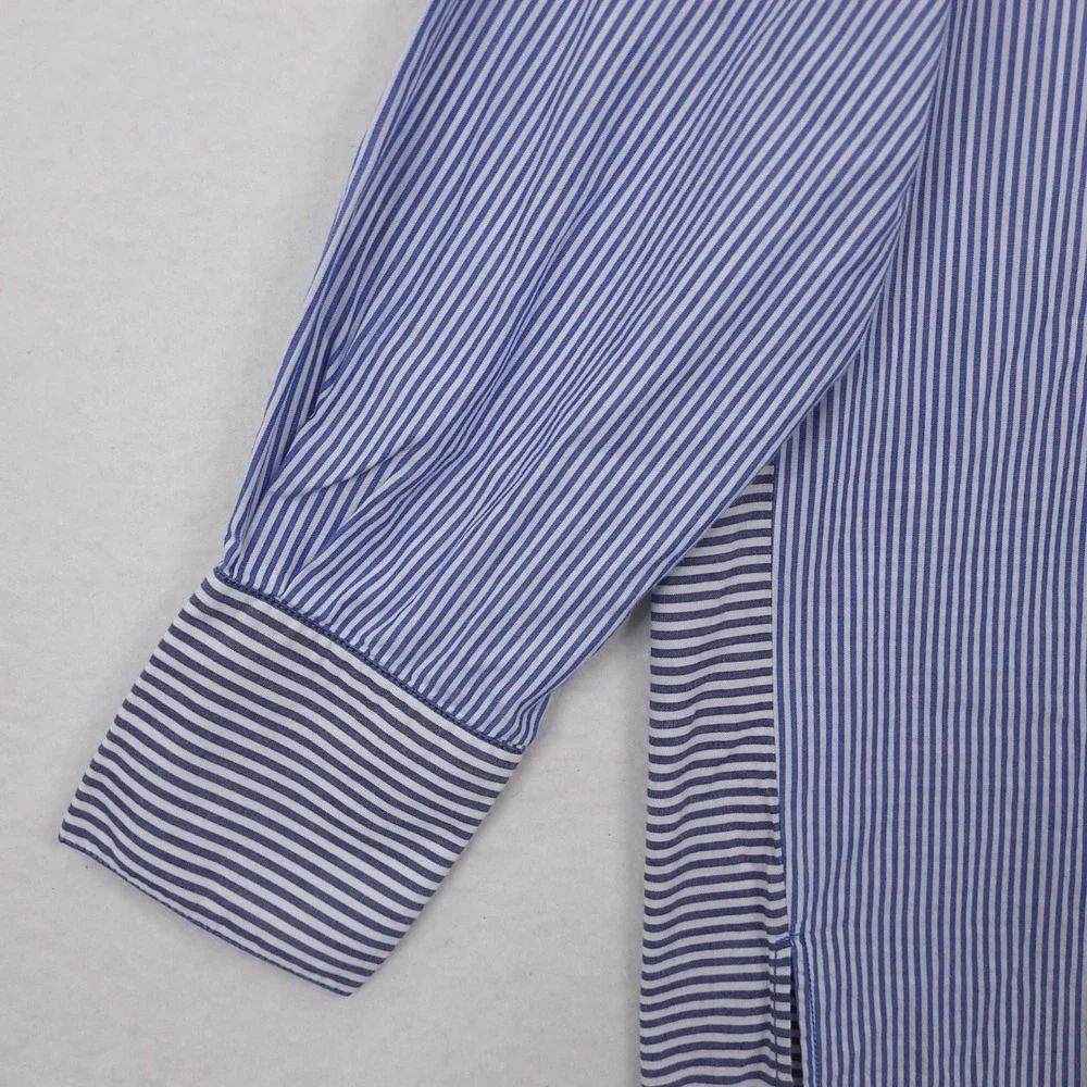 Free People Top Tunic Size Large Striped Oversized Button Up Relaxed Minimalist - Picture 9 of 16